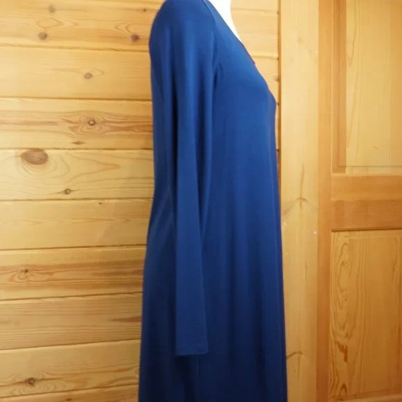 Eileen Fisher Deep Blue Midi Dress Size Small - Picture 4 of 10